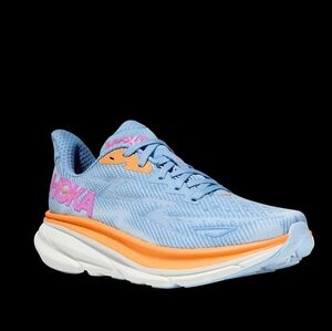 Hoka  Clifton 9 Women's Blue and Orange Running Shoes